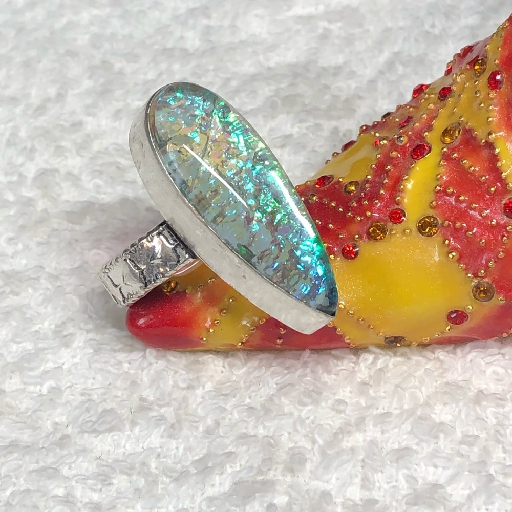 Triplet Opal gemstone ring 925 Sterling silver band